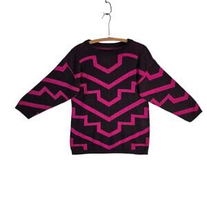BRISTOL COURT Vintage 90s Geometric, Knitted, LONG Sleeve Top Women's Size M